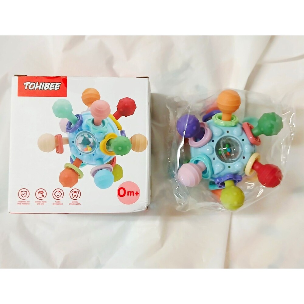 TOHIBEE Teether Ball Baby Teething Toy Sterilizer Safe 0+ Months Multicolor